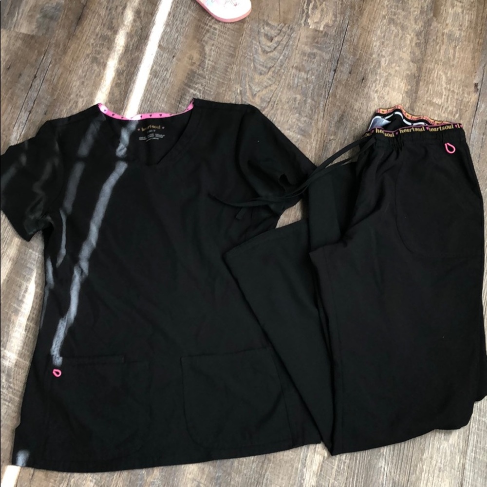 Black heart and soul scrub set